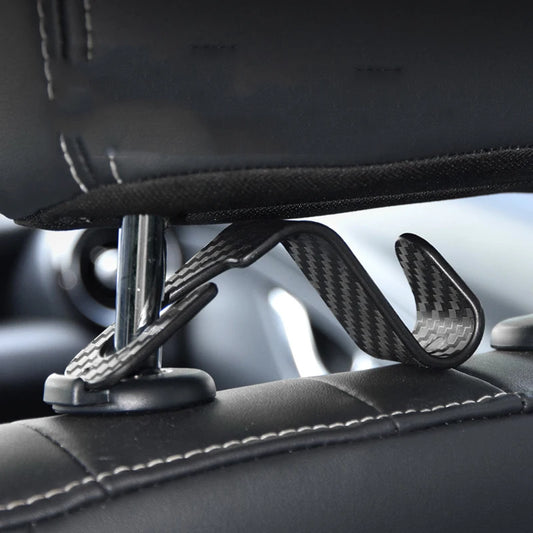 Carbon Fibre Car Headrest Hooks (4-Pack)