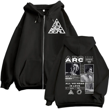 Canserbero All We Need Is Love Muerte Vida Merch Zipper Hoodie Men's Fashion Hip Hop Zip Up Sweatshirts Casual Fleece Pullovers