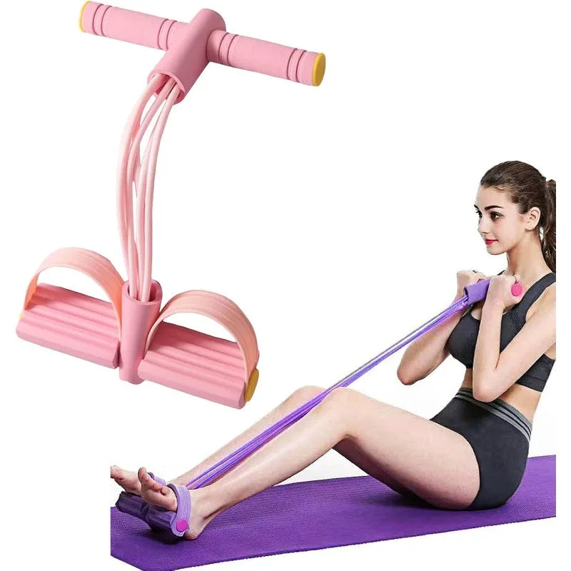 Fitness Resistance Bands 4-Tube Yoga Pedal Puller