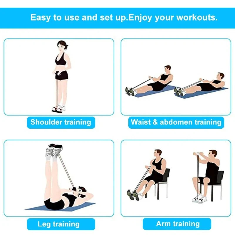 Fitness Resistance Bands 4-Tube Yoga Pedal Puller